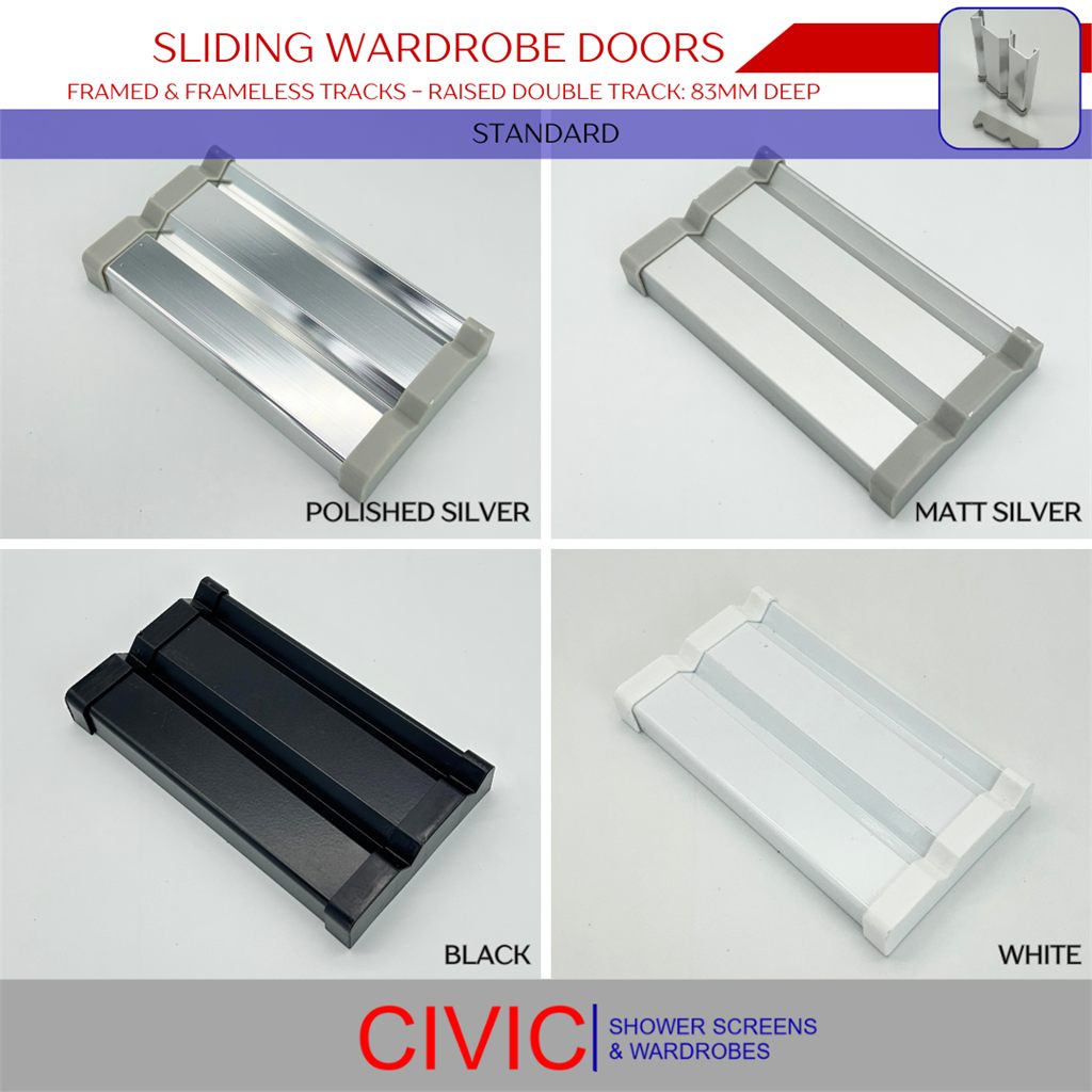 Wardrobe Doors Framed And Frameless Tracks-Raised Double