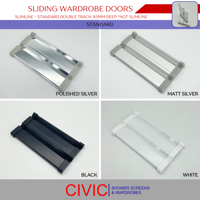 Wardrobe Doors Slimline Tracks-Standard Double