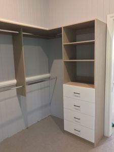 Colour Walk In Wardrobe White Drawer Fronts