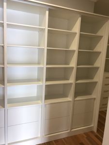 Built-In-Wardrobe-Standard-White-Board-Shelving-with-Drawers