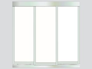 3 Doors-Polished Silver Frame Vinyl Glacier