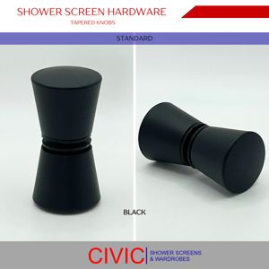 ShowerScreenHardware-TaperedKnobs_Black