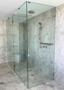 ShowerScreen-Frameless_10mm_Hinged_BrushedNickelHardware