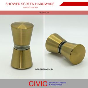 ShowerScreenHardware-TaperedKnobs_Brushed_Gold