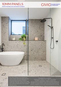 Panels: 10mm Frameless Shower Screens