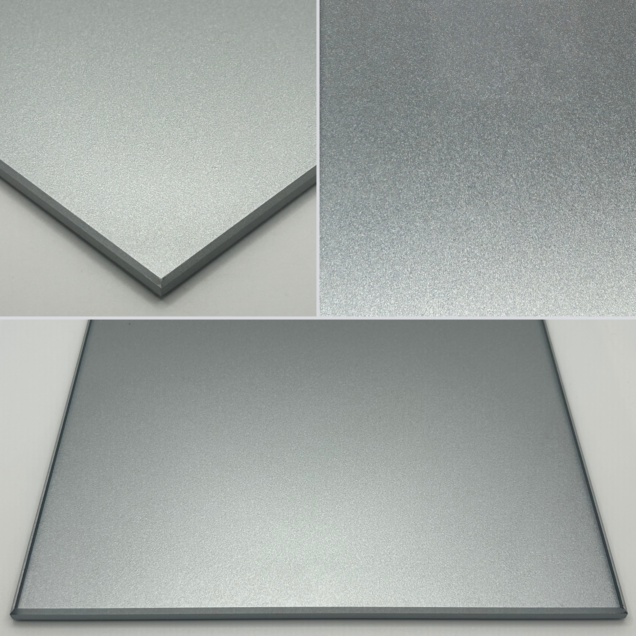 Metallic Painted Glass Spalshback Silver